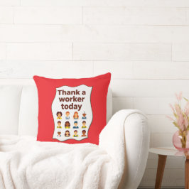 Thank a Worker Today Diversity Workers Design クッション