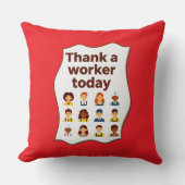 Thank a Worker Today Diversity Workers Design クッション (正面)