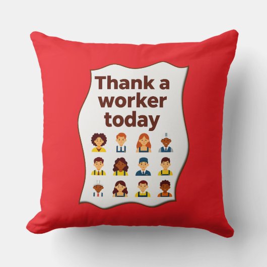 Thank a Worker Today Diversity Workers Design クッション (正面)