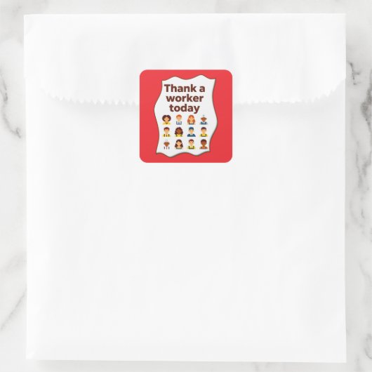 Thank a Worker Today Diversity Workers Design スクエアシール (バッグ)