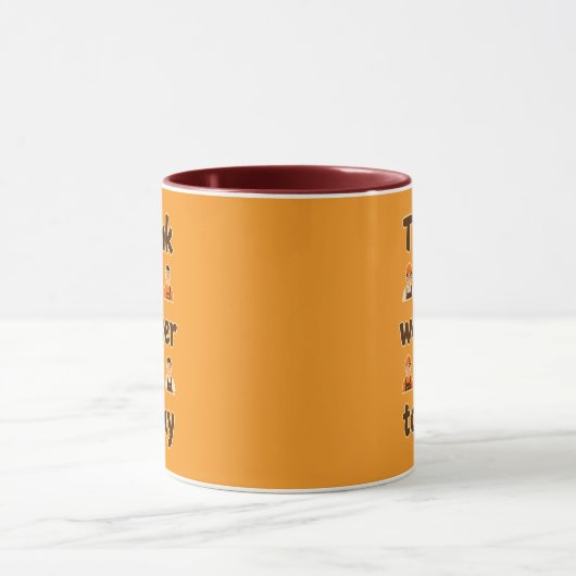 Thank a Worker Today Minimal Typography Design マグカップ (中央)