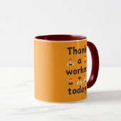 Thank a Worker Today Minimal Typography Design マグカップ (正面右)