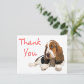 Thank Basset Hound Greeting Post Card ポストカード (スタンド正面)