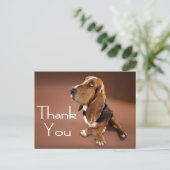 Thank Basset Hound Greeting Post Card ポストカード (スタンド正面)