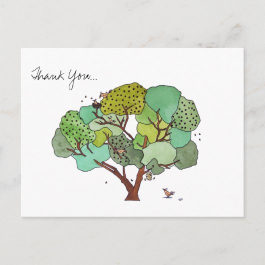 Thank Bird and the Bees Water Colorはがき ポストカード (正面)