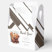 Thank Brown Cub Bear 素朴 Baby Shower フェイバーボックス (オープン)