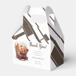 Thank Brown Cub Bear 素朴 Baby Shower フェイバーボックス
