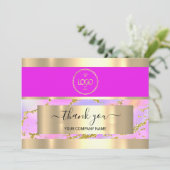 Thank Business Insert Card Holigraphロゴ金ゴールド 招待状 (スタンド正面)