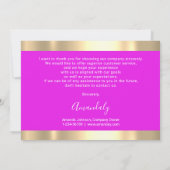 Thank Business Insert Card Holigraphロゴ金ゴールド 招待状 (裏面)