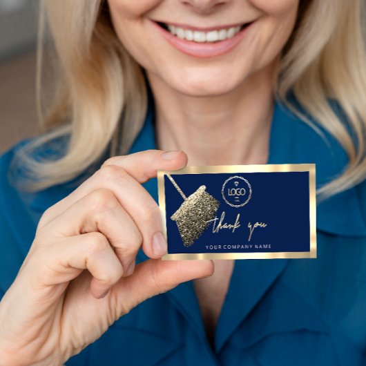 Thank Business Insert Logo Cleaningネイビー 名刺