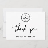 Thank Business Insert Logo Minimalism White 招待状 (正面)