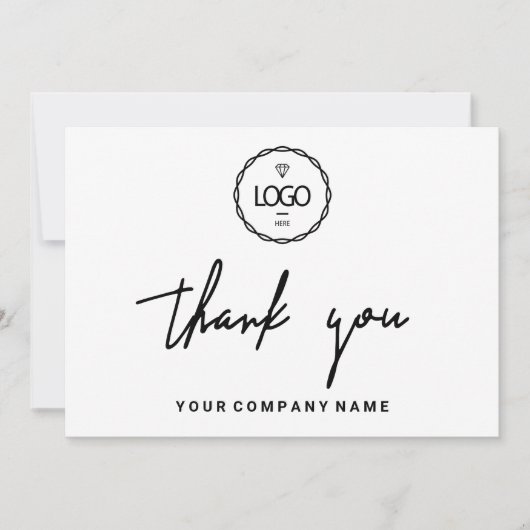 Thank Business Insert Logo Minimalism White 招待状 (正面)