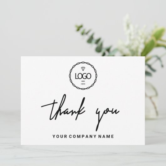 Thank Business Insert Logo Minimalism White 招待状 (スタンド正面)