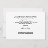 Thank Business Insert Logo Minimalism White 招待状 (裏面)