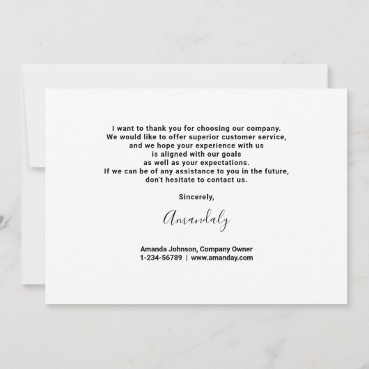 Thank Business Insert Logo Minimalism White 招待状 (裏面)