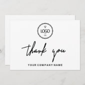 Thank Business Insert Logo Minimalism White 招待状 (正面/裏面)