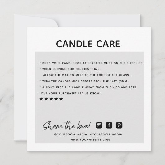 Thank Candle Order気に Business Card サンキューカード (正面)