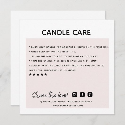 Thank Candle Order気に Business Card サンキューカード (正面/裏面)