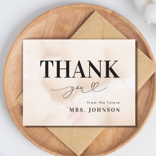 Thank Cloud 9ハートスクリプトブライダルシャワー サンキューカード