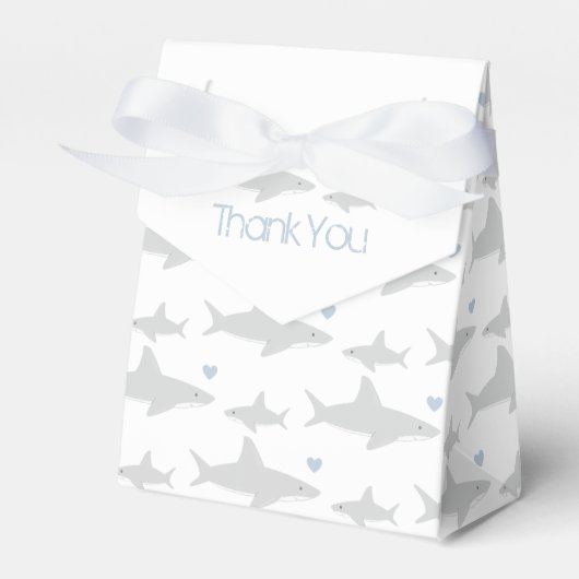 Thank Cute Sharks Baby Shower フェイバーボックス (正面サイド)