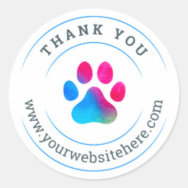 Thank Dog Small Businessステッカー ラウンドシール