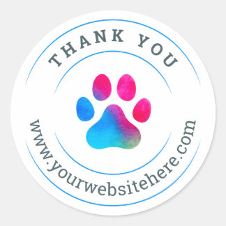 Thank Dog Small Businessステッカー ラウンドシール