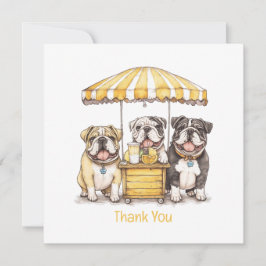 Thank English Bulldogs 走's Lemonade Stand サンキューカード