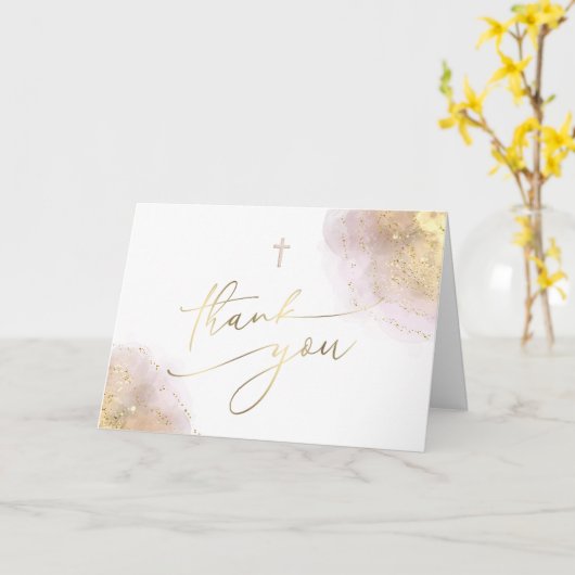 Thank First Holy Communion Card カード (黄色い花)