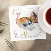 Thank for You | 水彩七面鳥の赤ちゃんシャワー スタンダードカクテルナプキン