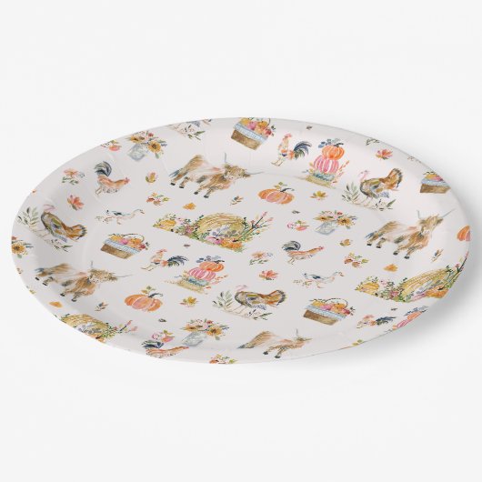 Thank for You | 秋ファームベビーシャワー ペーパープレート (アングル)