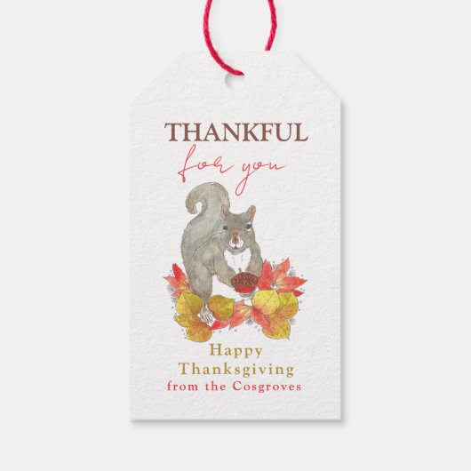 Thank for You Squirrel感謝祭 ギフトタグ (裏面)