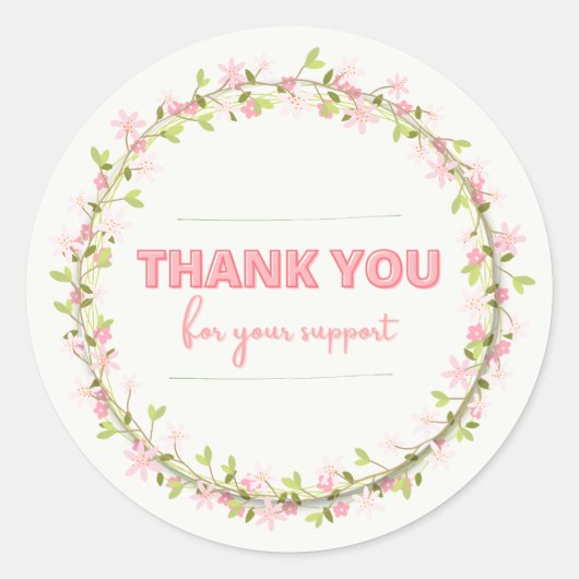 THANK FOR YOU SUPPORT ラウンドシール (正面)