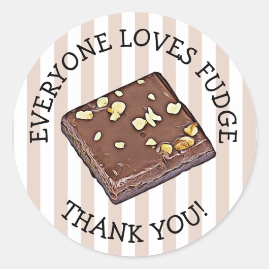 Thank Fudge Candy Shopスタンプ ラウンドシール (正面)