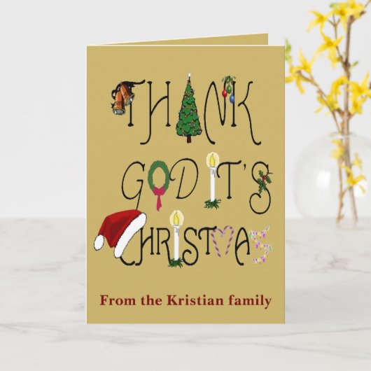 Thank God It's Christmas Commercial Irony カード (黄色い花)