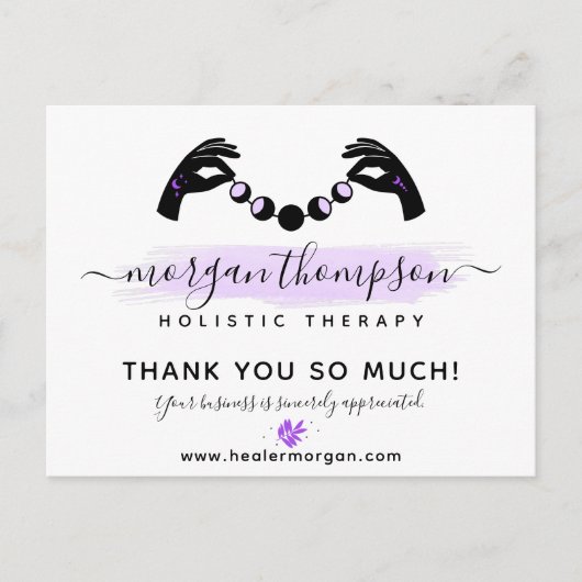 Thank Hands Moon Phase Logo 4-Photo Customer ポストカード (正面)