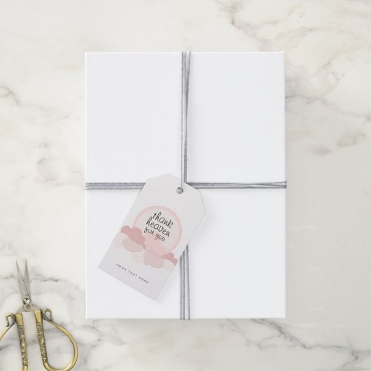 Thank Heaven for You | Pink and Neutral Clouds ギフトタグ (より糸付き)