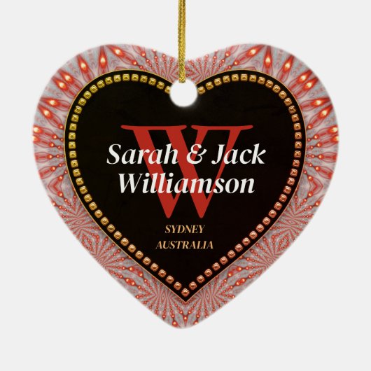 Thank Much Glow Fireハート セラミックオーナメント (裏面)