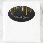 Thank Name 結婚's Black金ゴールドドライブ 楕円形シール (バッグ)