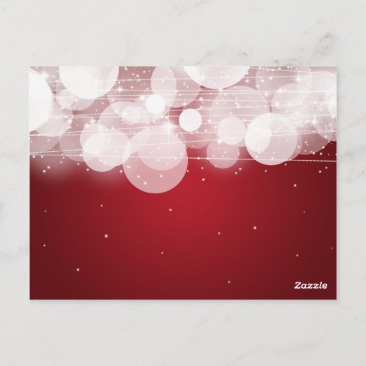 Thank Note Glow & Sparkle Red ポストカード (裏面)