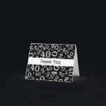 Thank Over The Hill 40th Birthdayテーマ サンキューカード<br><div class="desc">テンプレートで簡単に「ありがとう」文字をパーソナライズ。内側空白の。祝福!パーティーは終わり、あなた感謝していがあなた救済を満たす時祝間だ。このデザインは、全体のプリントで様々なサイズと角度で繰り返される数40の白黒抽象芸術の背景である。中央にバンドがあり、パーソナライズするための文字テンプレートを持つ。この誕生日テーマを使っ感謝していて、この重要な大事な行事であなたと提携するために皆に言いなさい。</div>