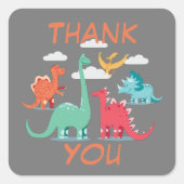 Thank Party Favor Dinosax スクエアシール (正面)