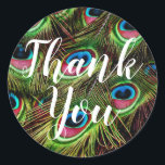 Thank Peacock Feather Stickers ラウンドシール<br><div class="desc">You 感謝してい Peacock Featsシール</div>