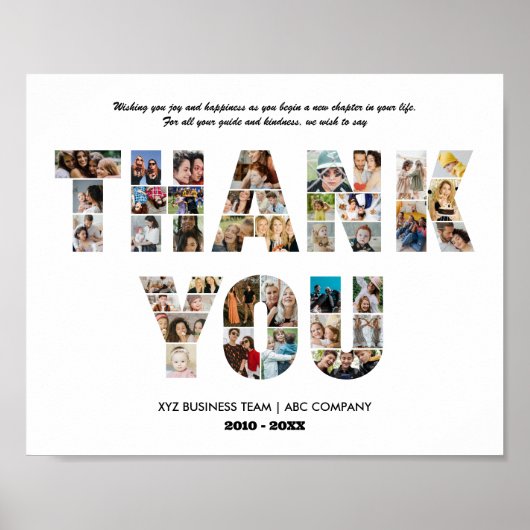 Thank Photo Collage Co-worker Farewell 退職した ポスター (正面)