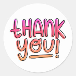 Thank Pink Orange Gradient 感謝してい for Businessさん ラウンドシール
