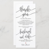 Thank Place Setting Card for Dinner結婚 for Dinner プログラム (正面/裏面)