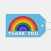 Thank Rainbow on Light Blue ギフトタグ (正面(横))