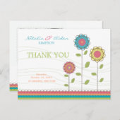 Thank Rainbow Tall花カラフル葉書 ポストカード (正面/裏面)