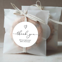 Thank Script Small Businessハート ラウンドシール