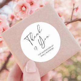 Thank Script Small Businessハート ラウンドシール