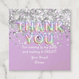 Thank Silver Rainbow Balloons フェイバータグ